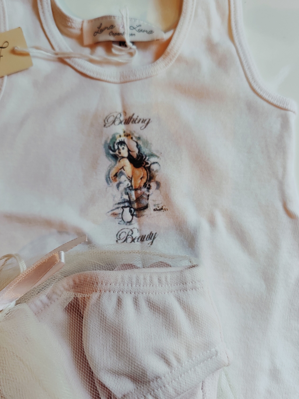 NWT Luna Luna Copenhagen Pink Tank Top with Swim Diaper M